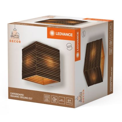 Ledvance - Stropné svietidlo DECOR CARDBOARD 1xE27/15W/230V 25x25 cm