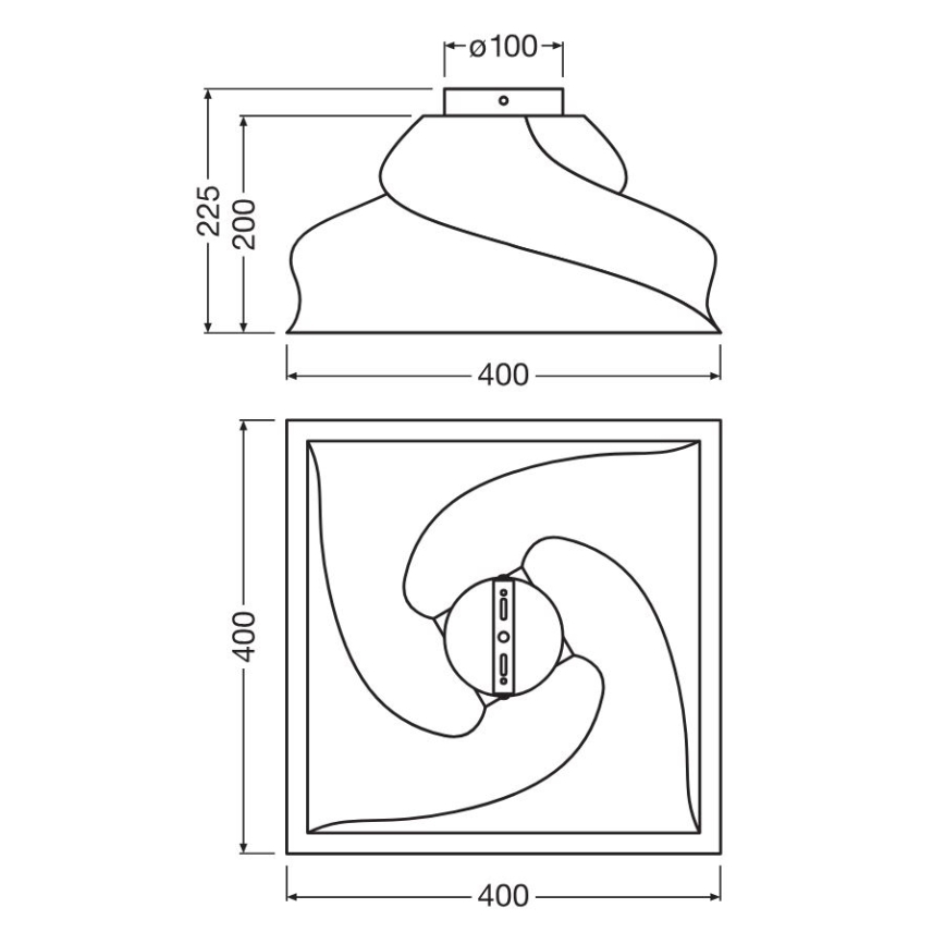 Ledvance - Stropné svietidlo DECOR CARDBOARD 1xE27/15W/230V 40x40 cm