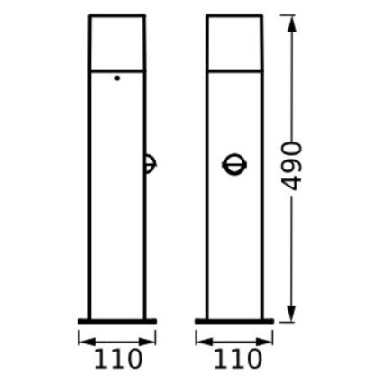 Ledvance - Vonkajšia lampa so senzorom FIGO SQUARE 1xE27/20W/230V IP44