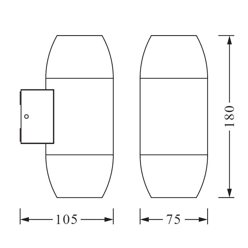 Ledvance - Vonkajšie nástenné svietidlo CANNON 2xGU10/35W/230V IP44