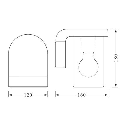 Ledvance - Vonkajšie nástenné svietidlo CASCADE 1xE27/25W/230V IP44