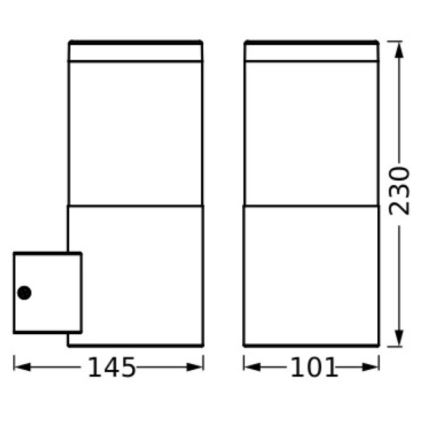 Ledvance - Vonkajšie nástenné svietidlo EBRO 1xE27/20W/230V IP44