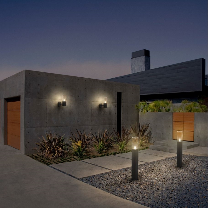 Ledvance - Vonkajšie nástenné svietidlo so senzorom FIGO CYLINDER 1xE27/20W/230V