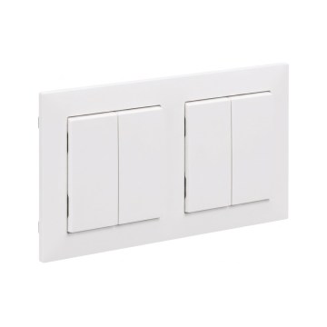 Legrand - 2x Dvojitý schodiskový vypínač č. 5 s rámčekom SUNO biely