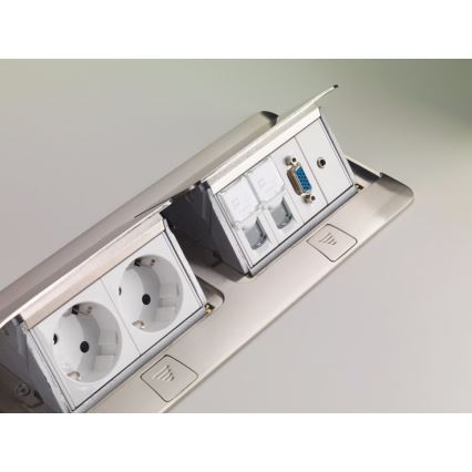 Legrand 54023 - Zásuvkový rámček pre dosku stolu POP-UP 2x4M nerez