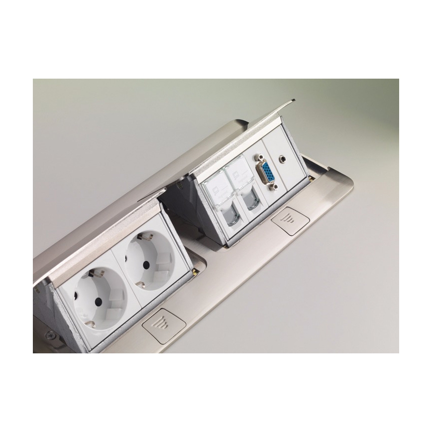 Legrand 54023 - Zásuvkový rámček pre dosku stolu POP-UP 2x4M nerez