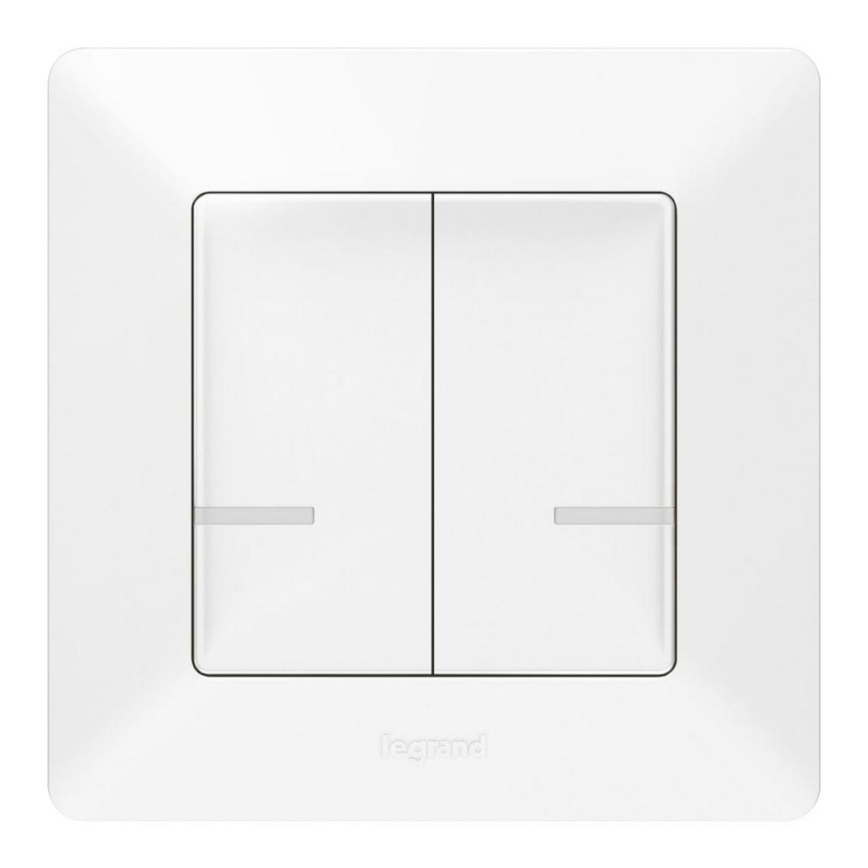 Legrand 752187- Inteligentný bezdrôtový spínač 2-tlačidlový VALENA 1xCR2032 Wi-Fi IP40