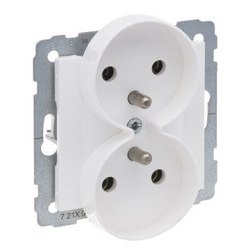 Legrand - Dvojitá domová zásuvka bez rámčeka SUNO 250V biela