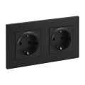 Legrand - Dvojitá domová zásuvka SCHUKO NILOE STEP 250V čierna
