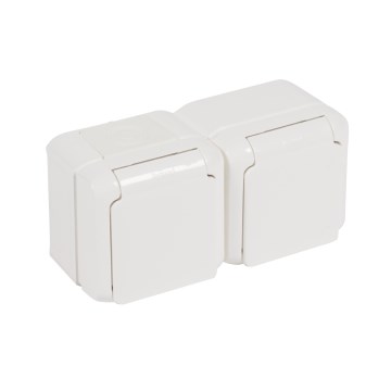Legrand - Dvojitá zásuvka do domácnosti FORIX 250 V IP44 biela