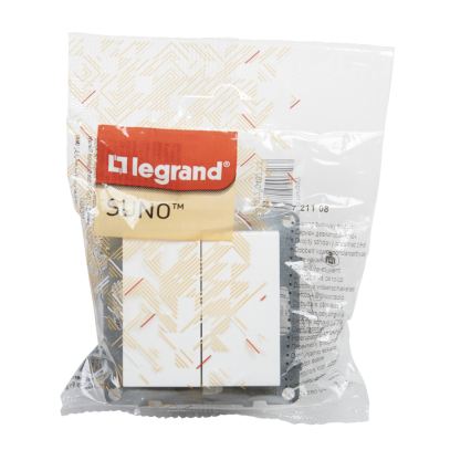 Legrand - Dvojitý schodiskový vypínač č. 6+6 bez rámčeka SUNO biely