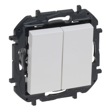 Legrand - Dvojitý schodiskový vypínač č. 6+6 bez rámika NILOE STEP biela