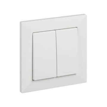 Legrand - Dvojitý schodiskový vypínač č. 6+6 s rámčekom SUNO biely