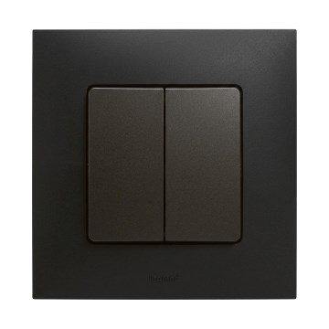 Legrand - Dvojitý schodiskový vypínač č. 6+6 s rámikom NILOE čierna