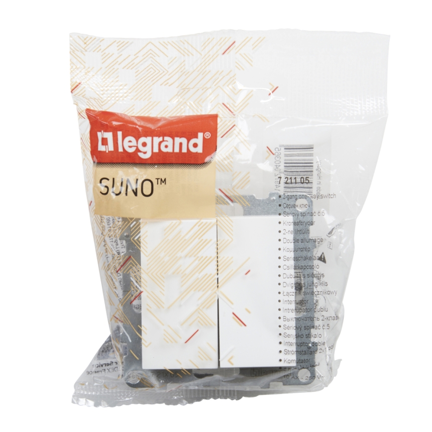 Legrand - Dvojitý sériový vypínač č. 5 bez rámčeka SUNO biela