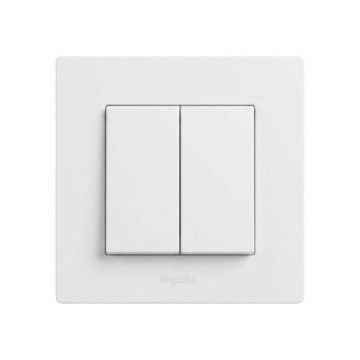 Legrand - Dvojitý sériový vypínač č. 5 s rámikom NILOE STEP biela