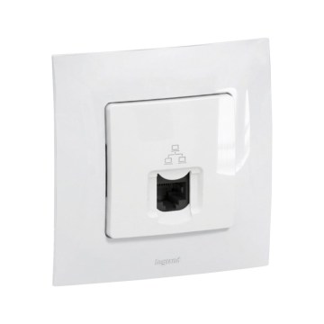 Legrand - Ethernetová zásuvka RJ45 s rámčekom NILOE biela