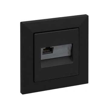 Legrand - Ethernetová zásuvka RJ45 s rámčekom SUNO čierna