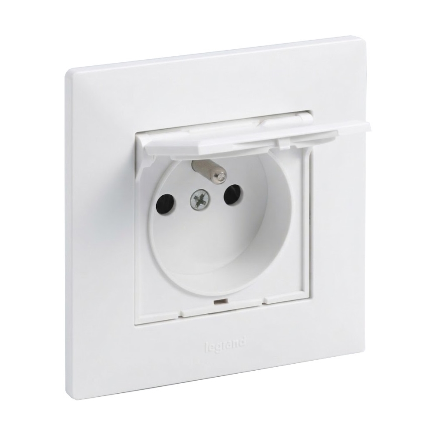 Legrand - Vonkajšia domová zásuvka s rámčekom NILOE STEP 250V IP44 biela