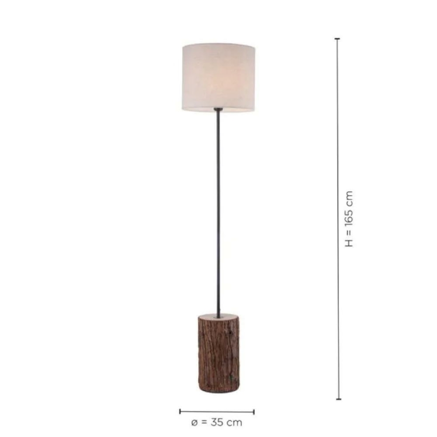 Leuchten Direkt 11234-79 - Stojacia lampa BARK 1xE27/40W/230V drevo