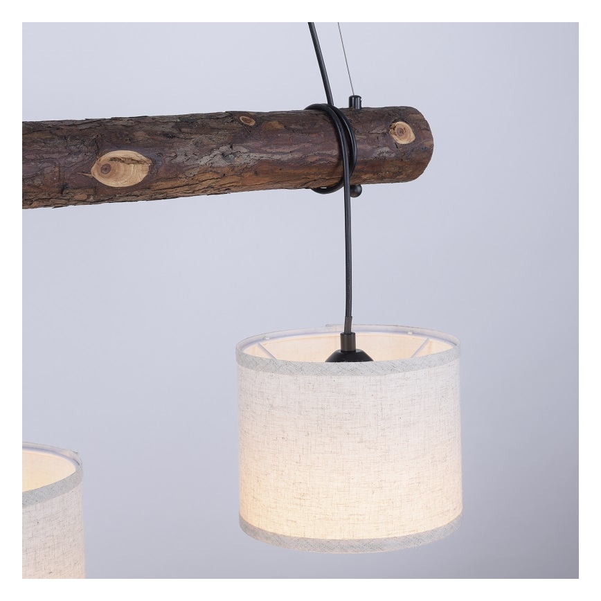 Leuchten Direkt 11238-79 - Luster na lanku BARK 3xE27/40W/230V drevo