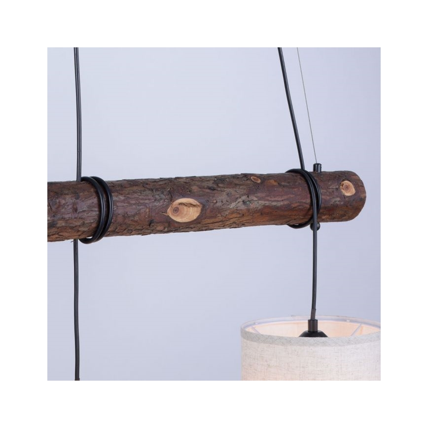 Leuchten Direkt 11238-79 - Luster na lanku BARK 3xE27/40W/230V drevo