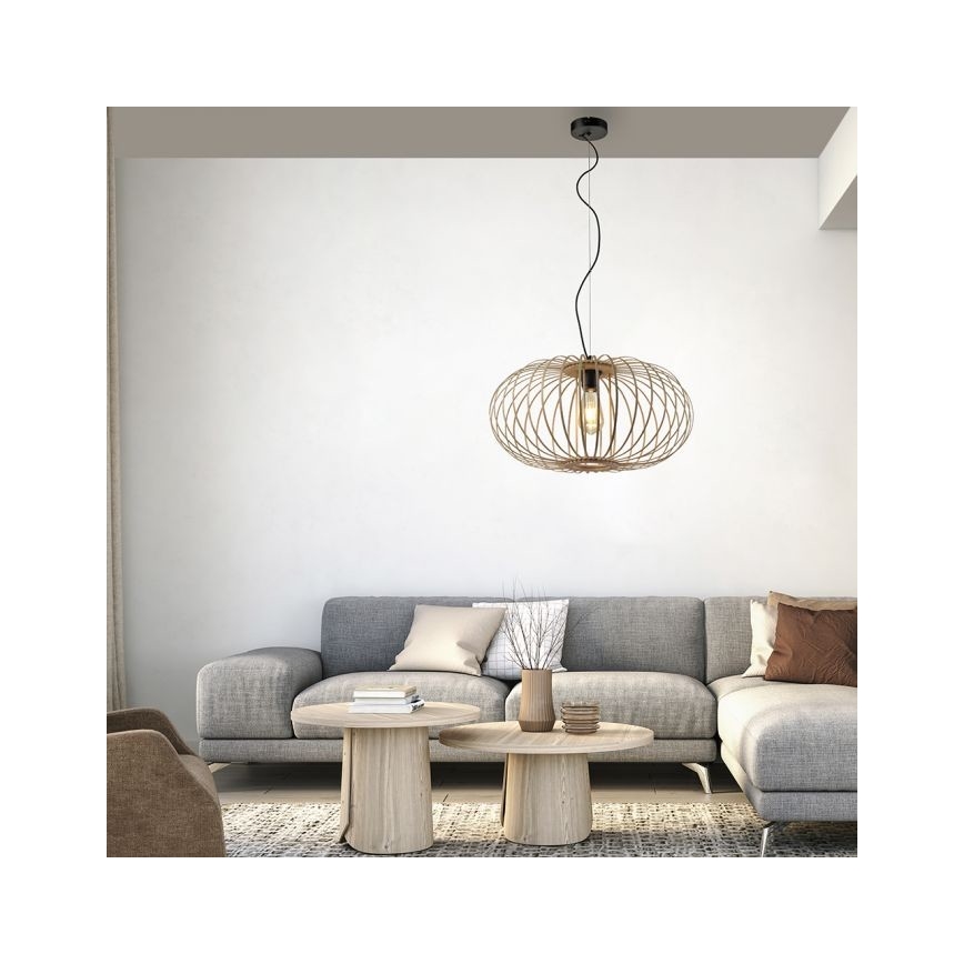 Leuchten Direkt 11409-79 - Luster na lanku RACOON 1xE27/40W/230V bambus