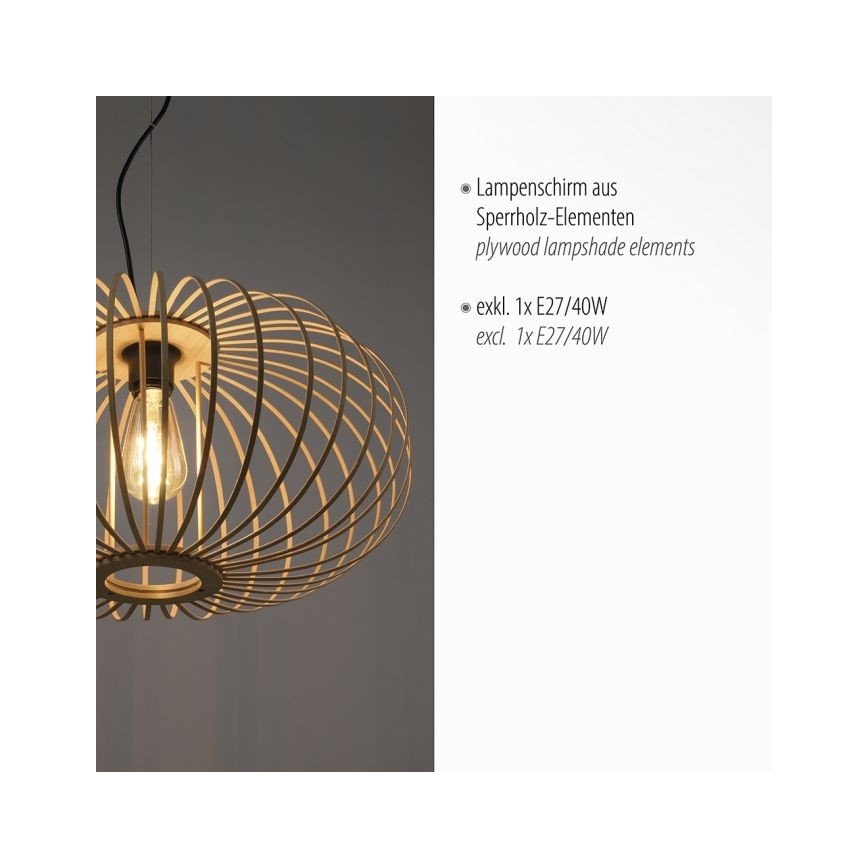 Leuchten Direkt 11409-79 - Luster na lanku RACOON 1xE27/40W/230V bambus