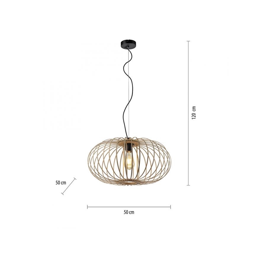 Leuchten Direkt 11409-79 - Luster na lanku RACOON 1xE27/40W/230V bambus
