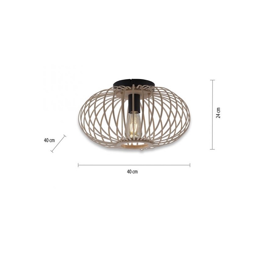 Leuchten Direkt 11410-79 - Prisadený luster RACOON 1xE27/40W/230V pr. 40 cm bambus