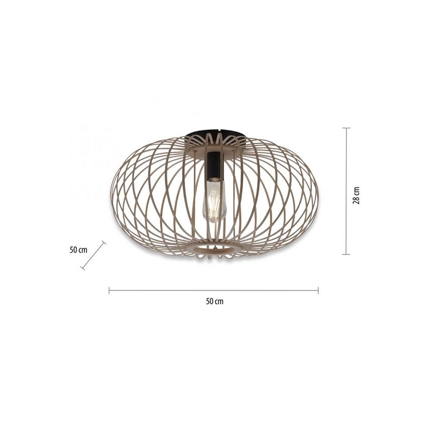 Leuchten Direkt 11411-79 - Prisadený luster RACOON 1xE27/40W/230V pr. 50 cm bambus