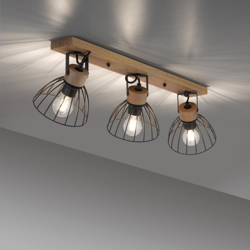 Leuchten Direkt 11418-18 - Bodové svietidlo LAMI 3xE27/25W/230V akácia/kov