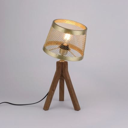 Leuchten Direkt 11423-60 - Stolná lampa FREDERIK 1xE27/60W/230V mangovník