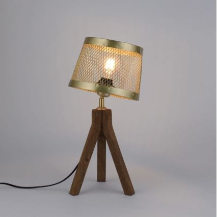 Leuchten Direkt 11423-60 - Stolná lampa FREDERIK 1xE27/60W/230V mangovník