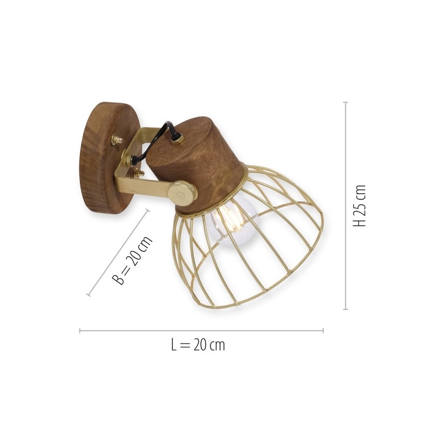 Leuchten Direkt 11486-60 - Nástenné bodové svietidlo ALAMI 1xE27/25W/230V mangovník
