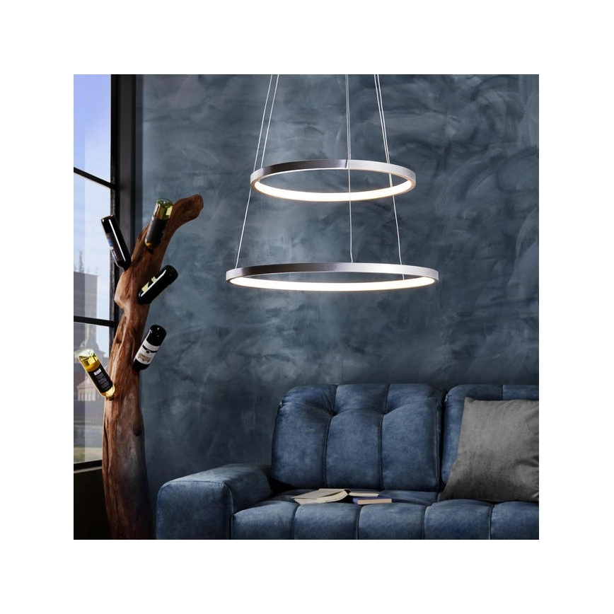 Leuchten Direkt 11525-21 - LED Luster na lanku CIRCLE 1xLED/15W/230V + LED/25W