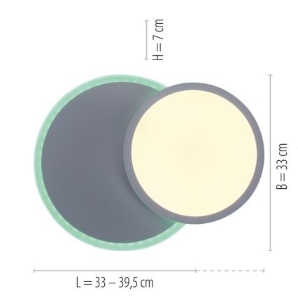 Leuchten Direkt 11662-16 - LED RGB Stmievateľné stropné svietidlo ARENDA LED/21W/230V + diaľkové ovládanie