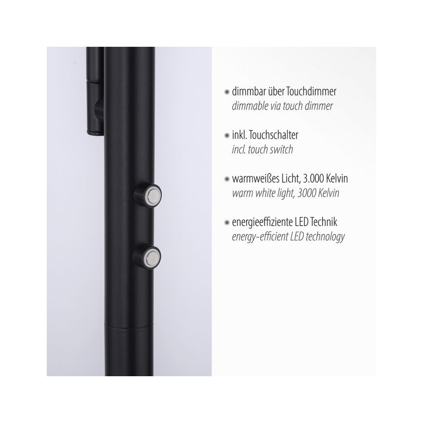 Leuchten Direkt 11710-18 - LED Stmievateľná stojacia lampa HANS LED/21,5W/230V + LED/4W