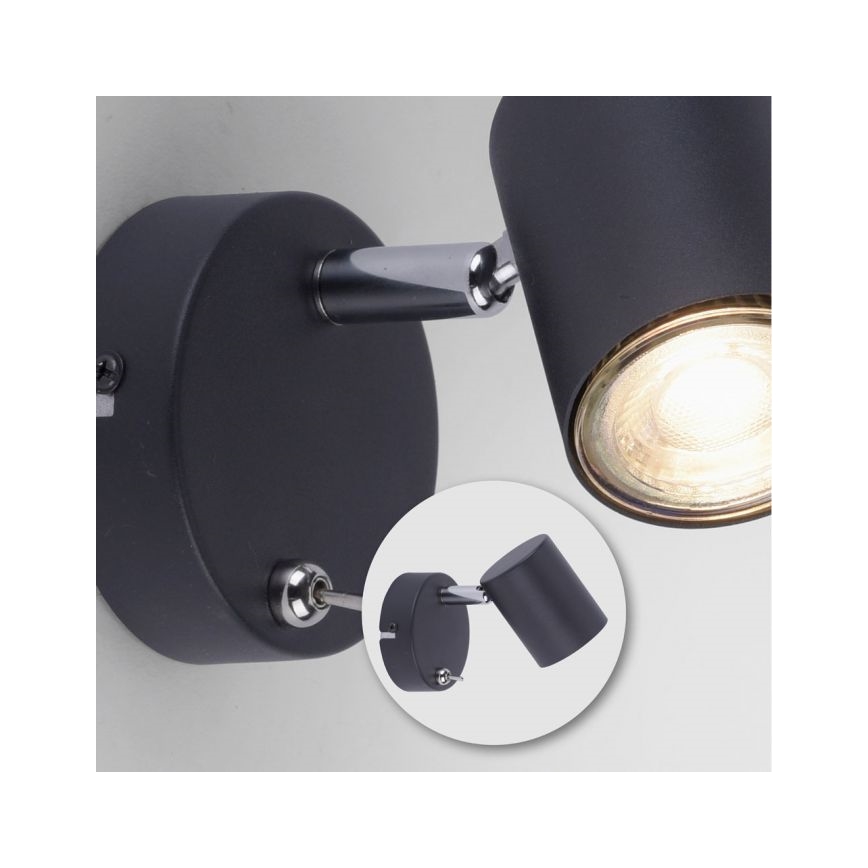 Leuchten Direkt 11941-13 - LED Nástenné bodové svietidlo TARIK 1xGU10/5W/230V čierna