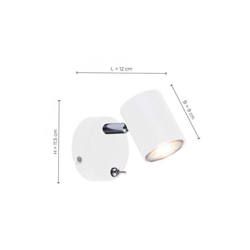 Leuchten Direkt 11941-16 - LED Nástenné bodové svietidlo TARIK 1xGU10/5W/230V biela