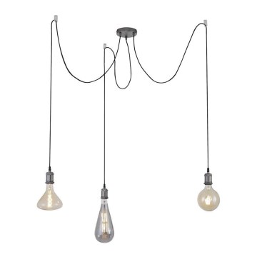Leuchten Direkt 13571-18 - Luster na lanku DIY 3xE27/60W/230V pavúk čierna