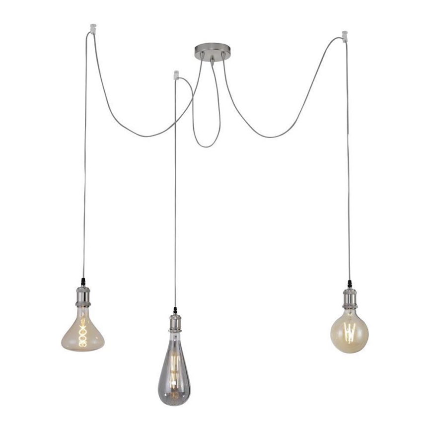 Leuchten Direkt 13571-55 - Luster na lanku DIY 3xE27/60W/230V pavúk matný chróm