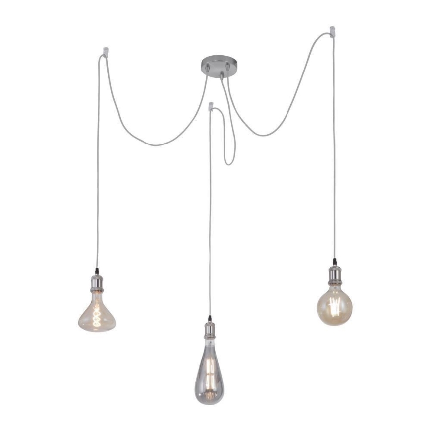 Leuchten Direkt 13571-55 - Luster na lanku DIY 3xE27/60W/230V pavúk matný chróm