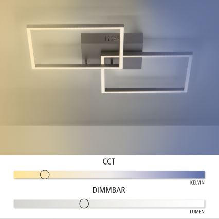 Leuchten Direkt 14141-18 - LED Stmievateľné stropné svietidlo IVEN 2xLED/14W/230V + diaľkové ovládanie