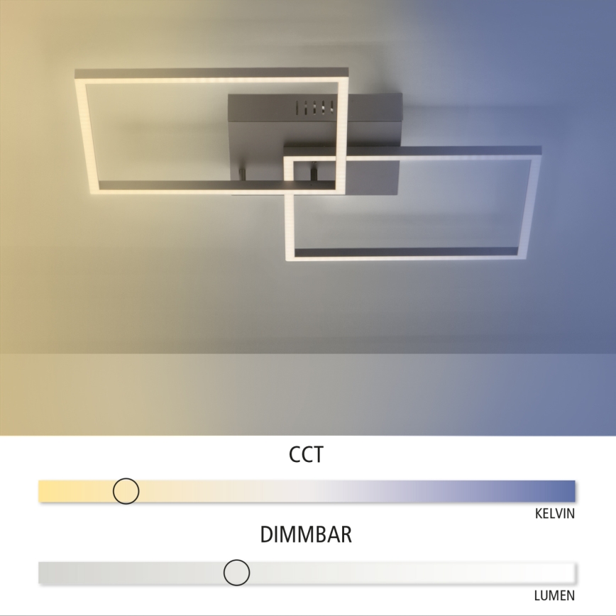 Leuchten Direkt 14141-18 - LED Stmievateľné stropné svietidlo IVEN 2xLED/14W/230V + diaľkové ovládanie