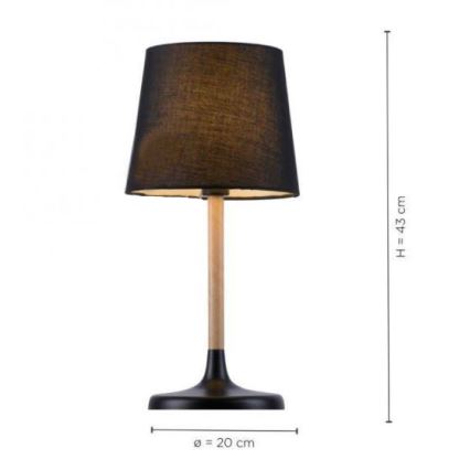 Leuchten Direkt 14423-18 - Stolná lampa NIMA 1xE14/40W/230V čierna