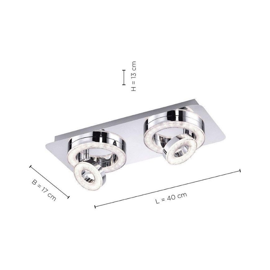 Leuchten Direkt 14521-17 - LED Stropné svietidlo TIM 2xLED/2,8W/230V + 2xLED/3,1W