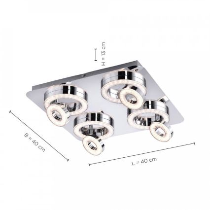 Leuchten Direkt 14522-17 - LED Bodové svietidlo TIM 4xLED/2,8W/230V + 4xLED/3,1W