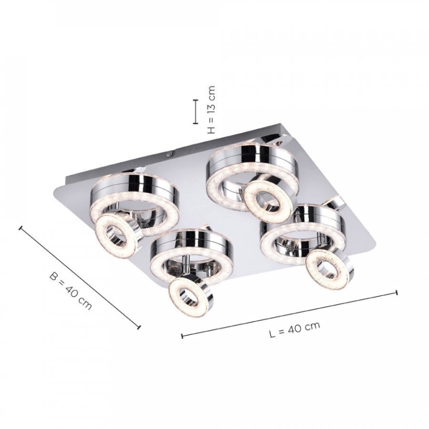 Leuchten Direkt 14522-17 - LED Bodové svietidlo TIM 4xLED/2,8W/230V + 4xLED/3,1W