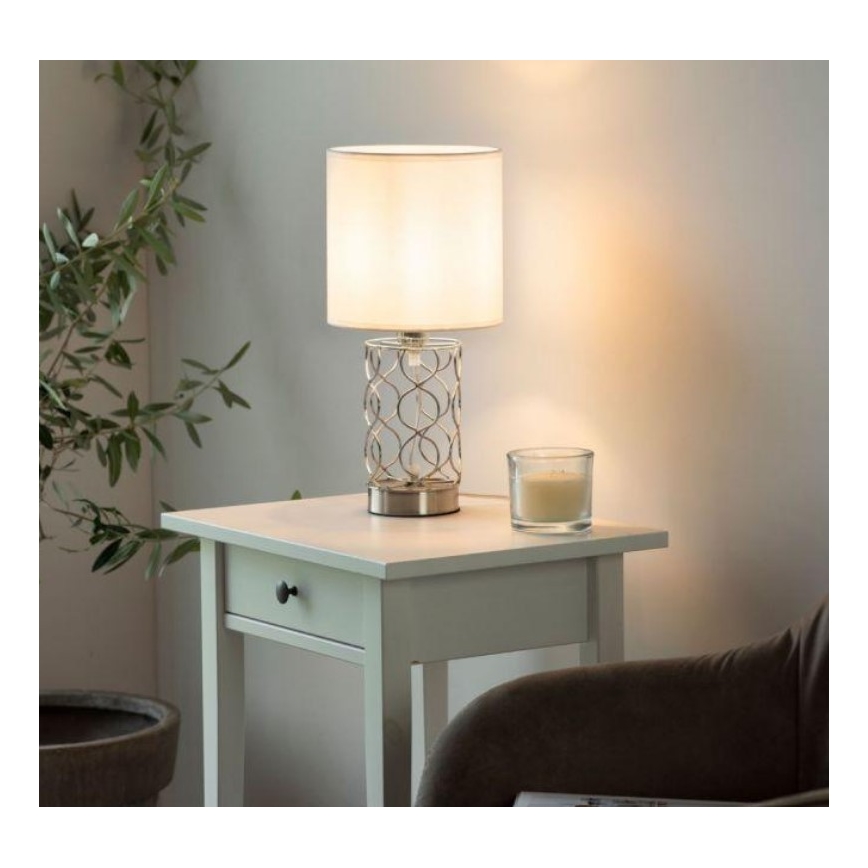 Leuchten Direkt 14615-55 - Stolná lampa DEVA 1xE14/40W/230V matný chróm